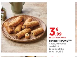 8 MINI FRIPONS Cacao, framboise ou abricot