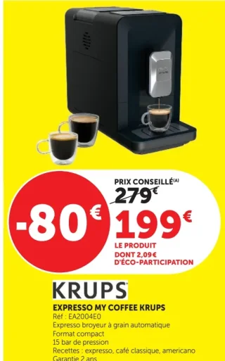 EXPRESSO MY COFFEE KRUPS Réf : EA2004E0