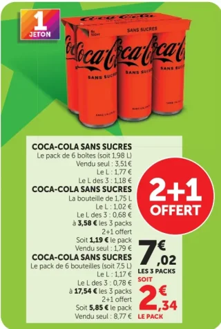 Coca-Cola Sans Sucres Le pack de 6 boites