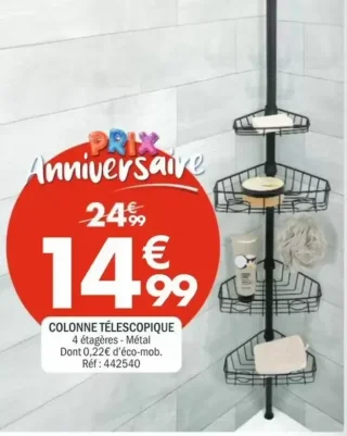 Colonne télescopique 4 étagères