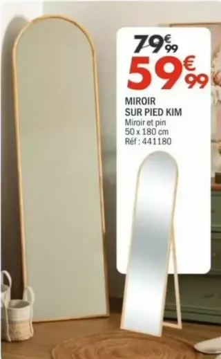 Miroir sur pied Kim