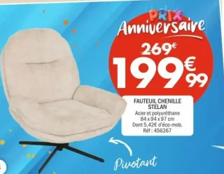 Fauteuil Chenille Stelan