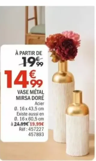 Vase Métal Mirsa Doré