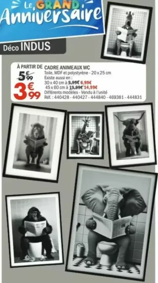 Cadre Animeaux WC