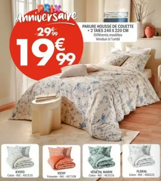 Parure Housse de Couette + 2 Taies 240 X 220 CM