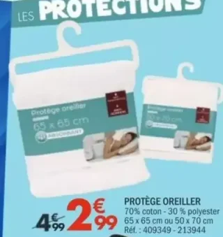 PROTÈGE OREILLER 70% coton - 30 % polyester