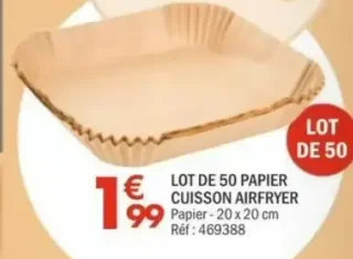 Lot de 50 papier cuisson airfryer