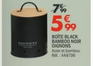 Boîte Black Bamboo Noir Oignons