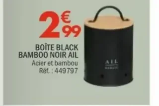 Boîte Black Bamboo Noir Ail