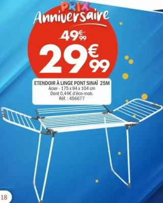 ETENDOIR À LINGE PONT SINAÏ 25M Acier 175 x 94 x 104 cm