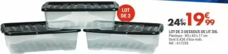 Lot de 3 dessous de lit 30L