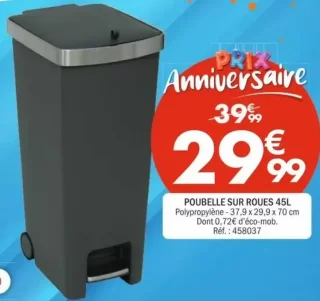 Poubelle sur roues 45L