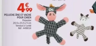 Peluche âne et vache pour chien