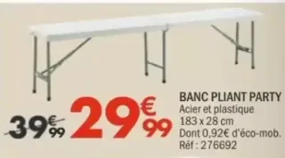 Banc pliant party