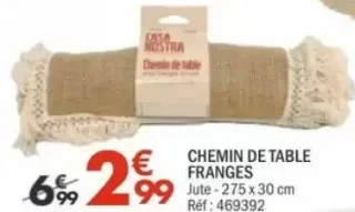 Chemin de table franges Casa Nostra