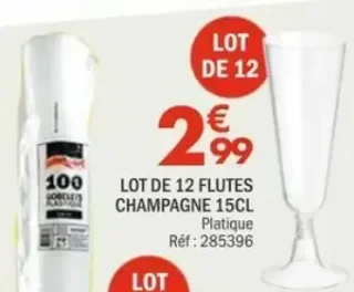Lot de 12 flûtes champagne 15cl
