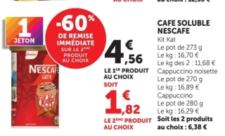 Café Soluble Nescafé Kit Kat ou Cappuccino noisette ou Cappuccino