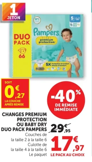Changes Premium Protection ou Baby Dry Duo Pack Pampers