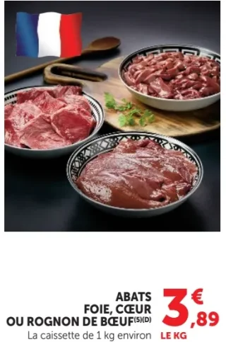 Abats Foie, Cœur ou Rognon de Bœuf