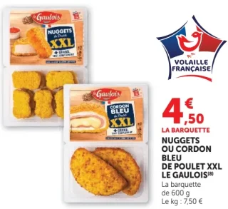 Nuggets ou Cordon Bleu de Poulet XXL Le Gaulois