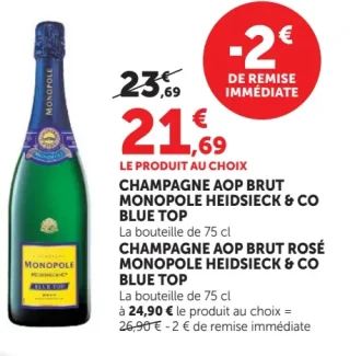 Champagne AOP Brut ou Brut Rosé Monopole Heidsieck & Co Blue Top