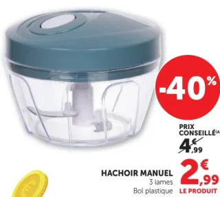 Hachoir Manuel 3 lames