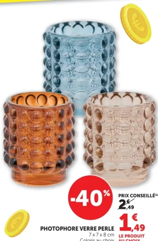 Photophore verre perle
