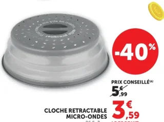Cloche retractable micro-ondes