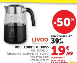 Bouilloire 1,7L Livoo