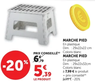 Marche pied en plastique
