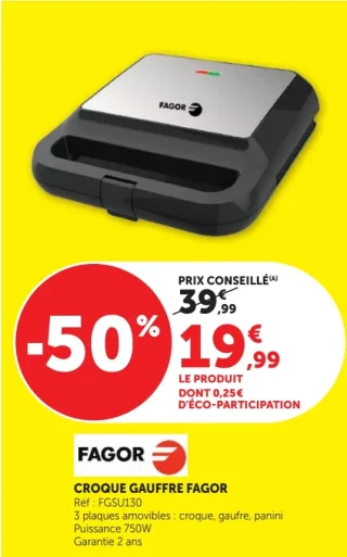 CROQUE GAUFFRE FAGOR