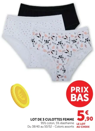 Lot de 3 culottes femme
