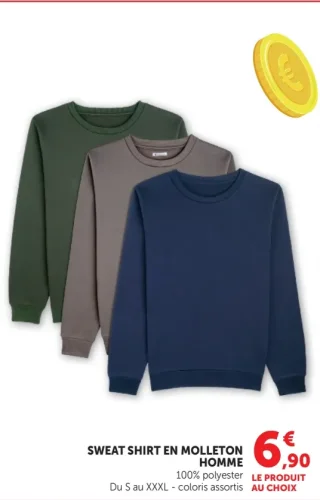 Sweat Shirt en Molleton Homme