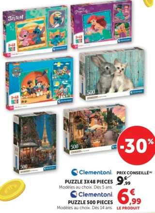 Clementoni Puzzle 3x48 pièces ou 500 pièces