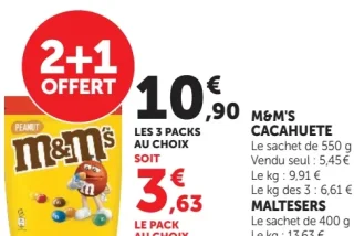 M&M'S Cacahuète ou Maltesers