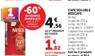 Café Soluble Nescafé Kit Kat, Cappuccino noisette ou Cappuccino