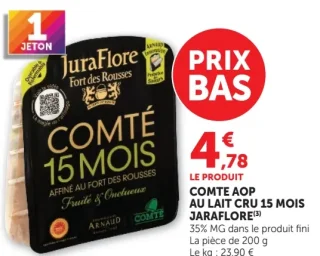 Comté AOP au lait cru 15 mois JuraFlore Fort des Rousses