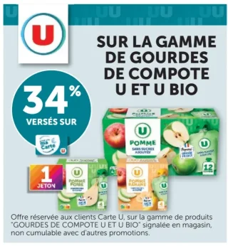 La gamme de gourdes de compote U et U Bio
