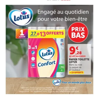 Papier Toilette Confort Lotus
