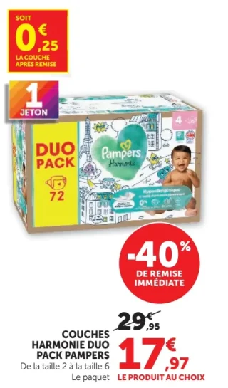 Couches Harmonise Duo Pack Pampers