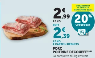 PORC POITRINE DECOUPEE