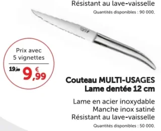 Couteau MULTI-USAGES Lame dentée 12 cm Laguiole Heritage