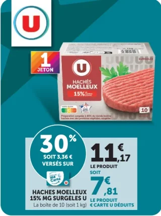 Hachés Moelleux 15% MG Surgelés U