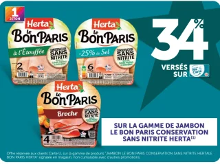 Gamme de jambon Le Bon Paris Conservation Sans Nitrite Herta