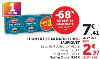 THON ENTIER AU NATUREL MSC SAUPIQUET