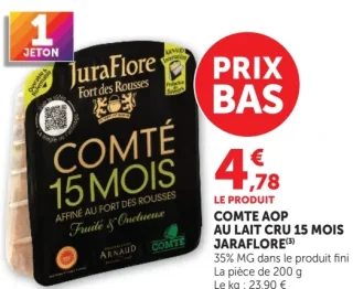 Comté AOP au lait cru 15 mois Jura Flore Fort des Rousses