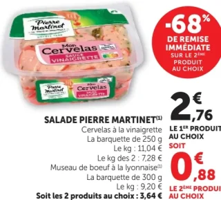 SALADE PIERRE MARTINET Cervelas à la vinaigrette ou Museau de boeuf à la lyonnaise