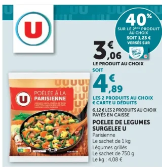 Poêlée de légumes surgelée U