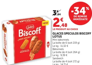 Glaces Speculoos Biscoff Lotus