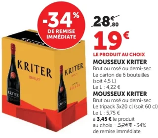 Mousseux Kriter Brut ou rosé ou demi-sec